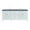 James Martin Vanities 72'' Double Vanity, Bright White w/ 3 CM Charcoal Soapstone Quartz Top 485-V72-BW-3CSP - alternate 1